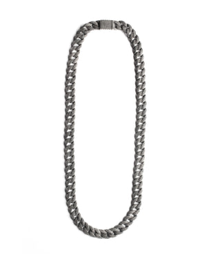 Collana catena unisex della collezione Nove25 Puntinati in argento 925 brunito con maglie con superficie puntinata N25COL00237/50