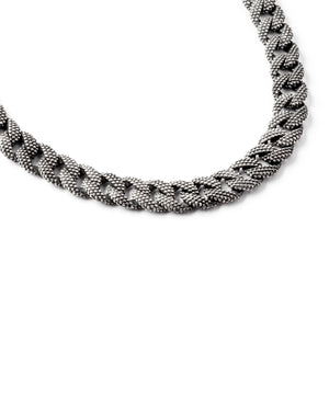 Collana catena unisex della collezione Nove25 Puntinati in argento 925 brunito con maglie con superficie puntinata N25COL00237/50