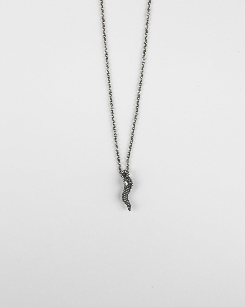 Collana pendente Nove25 Puntinati unisex in argento 925 con ciondolo a forma di cornetto piccolo con piccole sfere N25COL00283/O/S