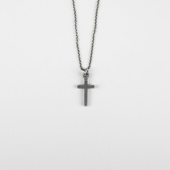 Collana Nove25 Puntinati unisex in argento con croce piccolo N25COL00285-O-S-1