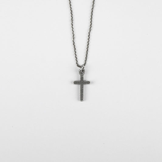 Collana Nove25 Puntinati unisex in argento con croce piccolo N25COL00285-O-S-1