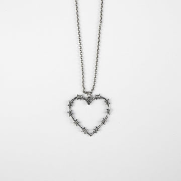 Collana Nove25 Filo Spinato unisex in argento con cuore filo spinato N25COL00298-O-S-1