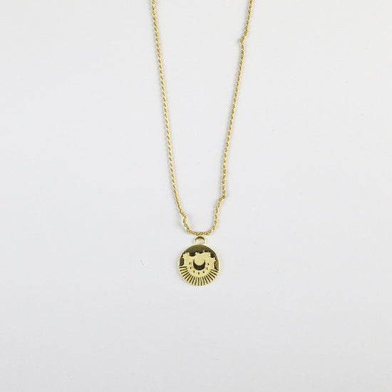 Collana Nove25 Tarot unisex in argento dorato con ciondolo tondo e stelle N25COL00312-O-S-1
