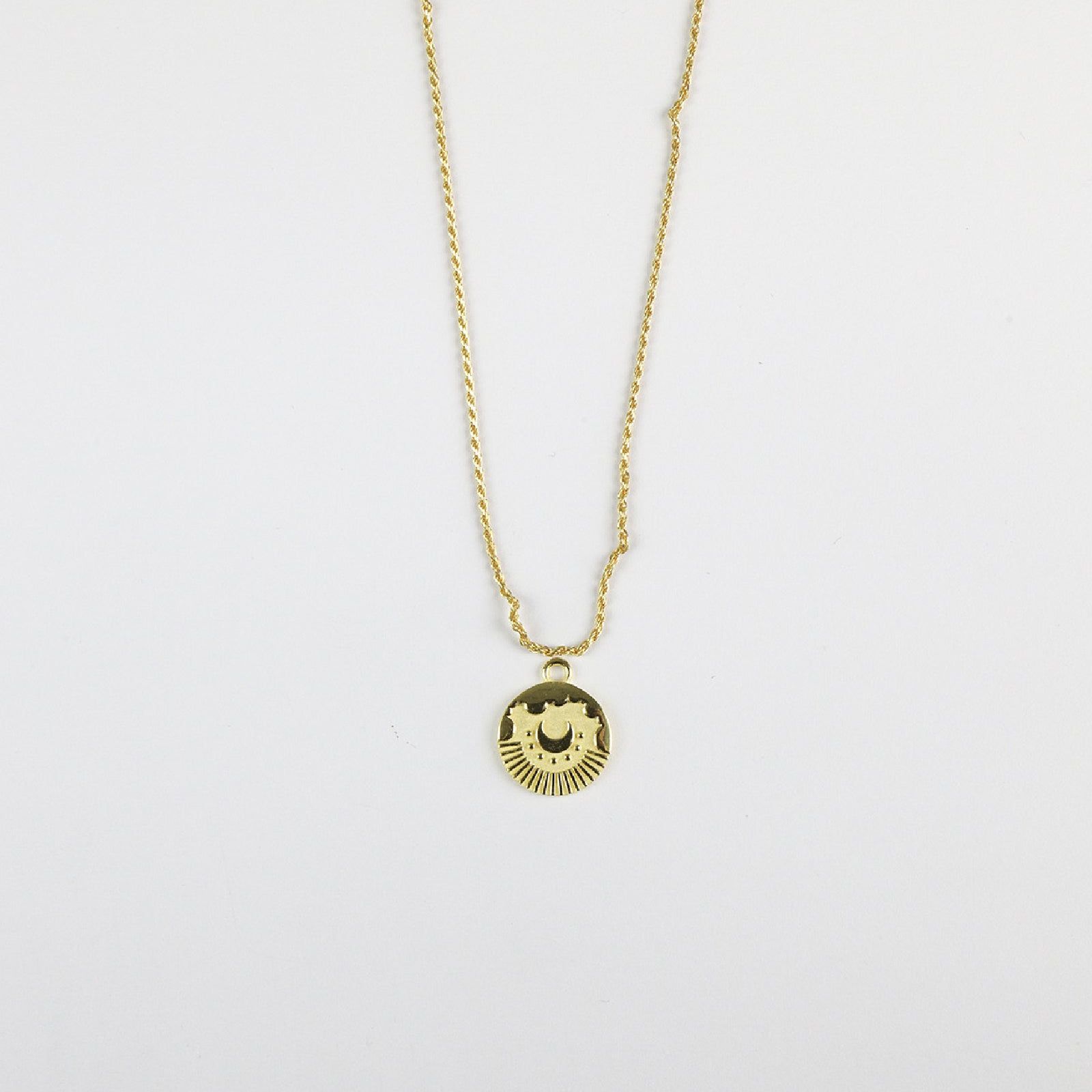 Collana Nove25 Tarot unisex in argento dorato con ciondolo tondo e stelle N25COL00312-O-S-1
