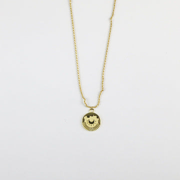 Collana Nove25 Tarot unisex in argento dorato con ciondolo tondo e stelle N25COL00312-O-S-1