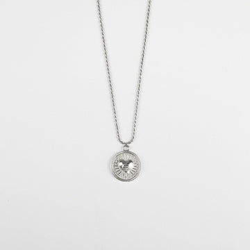 Collana Nove25 Tarot unisex in argento con ciondolo tondo e cuore N25COL00314-O-S-1