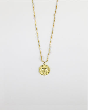 Collana con pendente Nove25 Tarot unisex in argento 925 dorato e ciondolo tondo con cuore N25COL00315/O/S