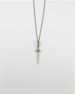 Collana con pendente Nove25 Antique unisex in argento 925 e ciondolo a forma di pugnale con zirconi N25COL00334/O/S