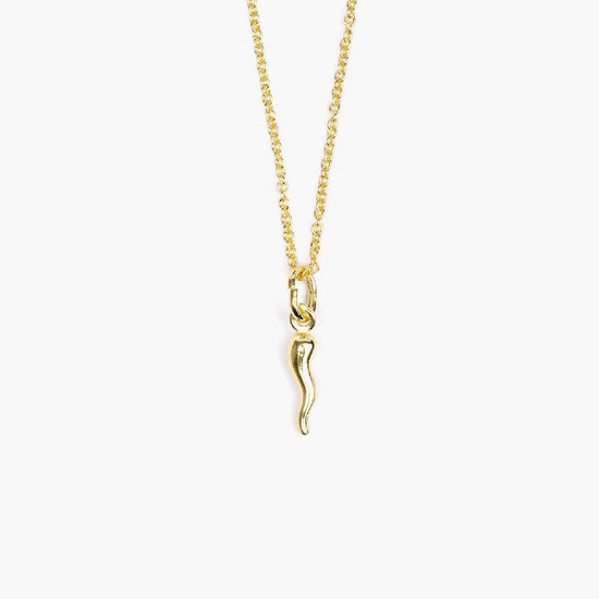 Collana Nove25 Miniature unisex in argento dorato ciondolo cornetto piccolo N25COL00368-O-S-1