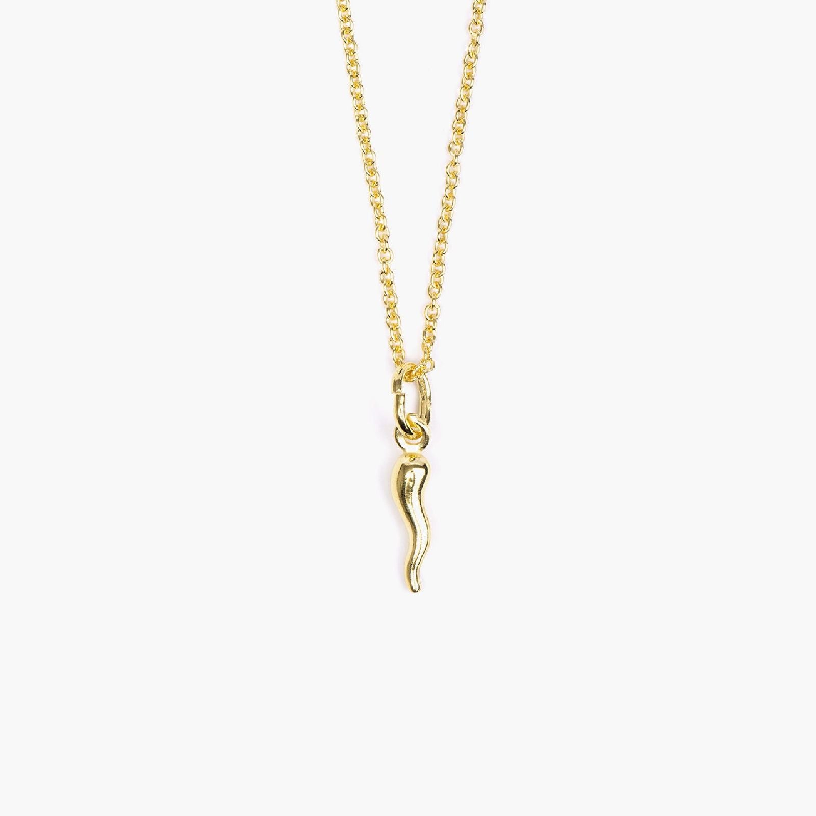 Collana Nove25 Miniature unisex in argento dorato ciondolo cornetto piccolo N25COL00368-O-S-1