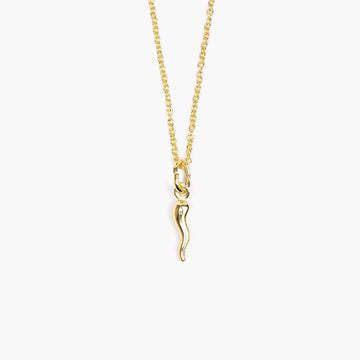 Collana Nove25 Miniature unisex in argento dorato ciondolo cornetto piccolo N25COL00368-O-S-1