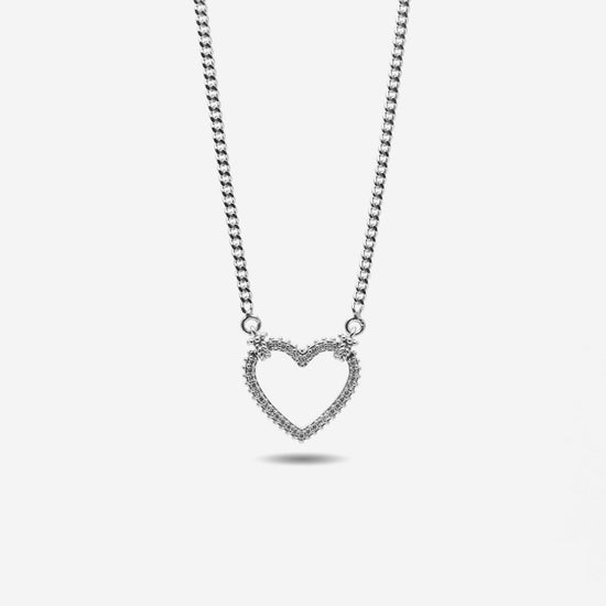 Collana Nove25 Opulence donna in argento ciondolo cuore con zirconi N25COL00376-42-1