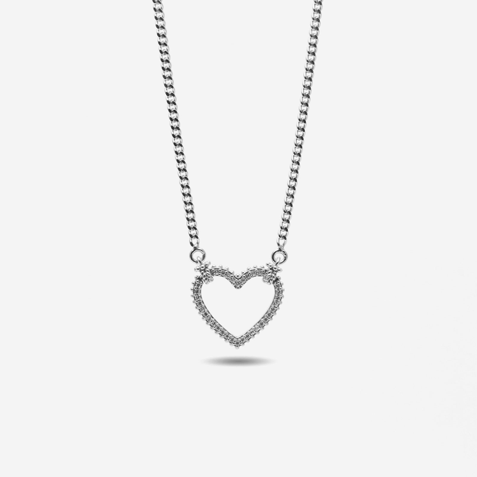 Collana Nove25 Opulence donna in argento ciondolo cuore con zirconi N25COL00376-42-1