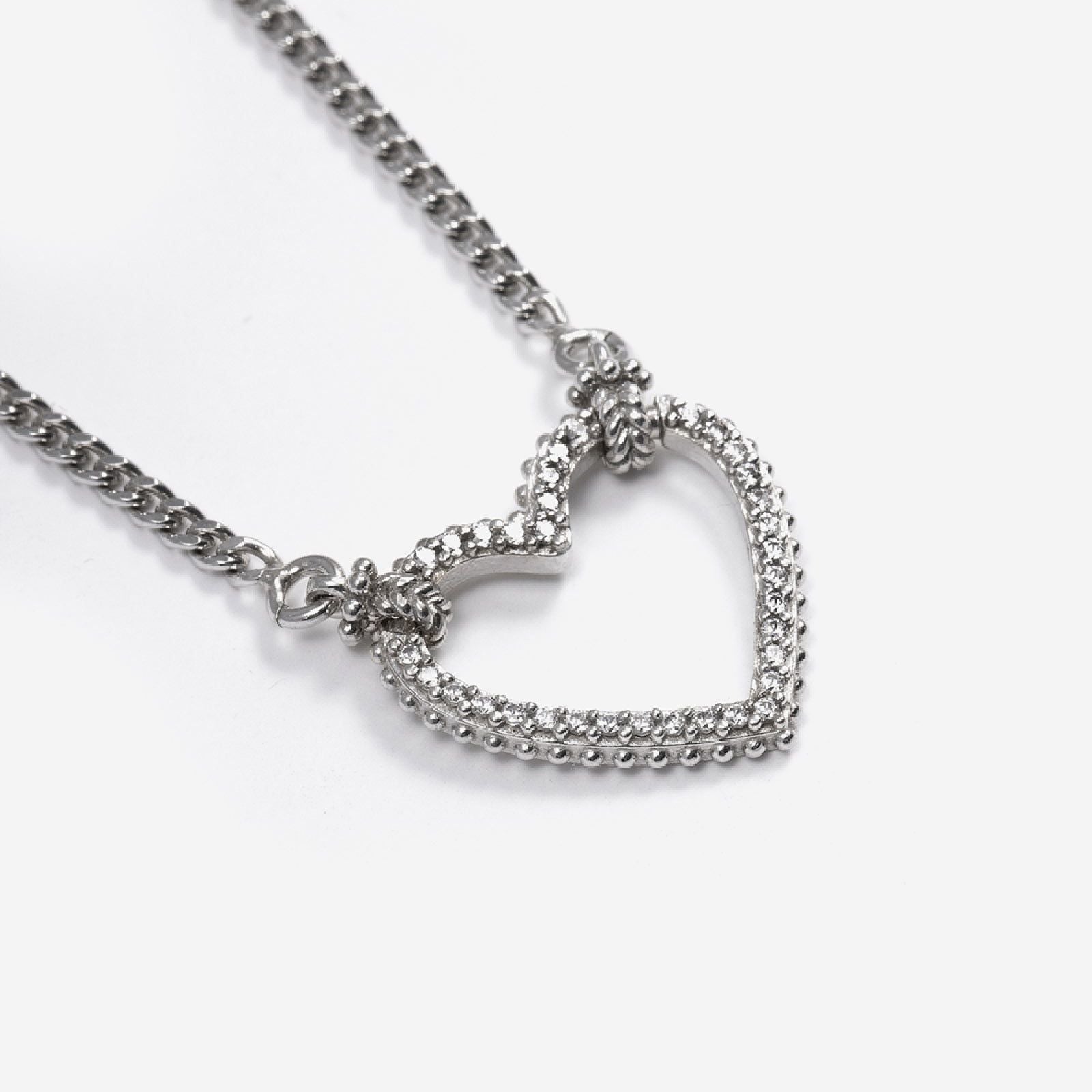 Collana Nove25 Opulence donna in argento ciondolo cuore con zirconi N25COL00376-42-2