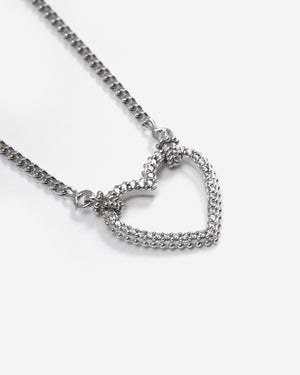 Collana Nove25 Opulence da donna in argento 925 e ciondolo a forma di cuore pasante con zirconi N25COL00376/42