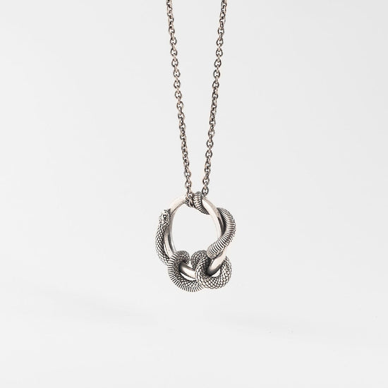 Collana Nove25 Snake unisex in argento ciondolo con serpente N25COL00405-O-S-1