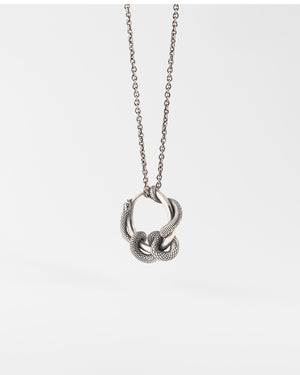 Collana Nove25 Snake unisex in argento 925 con ciondolo tondo con serpente avvolto N25COL00405/O/S