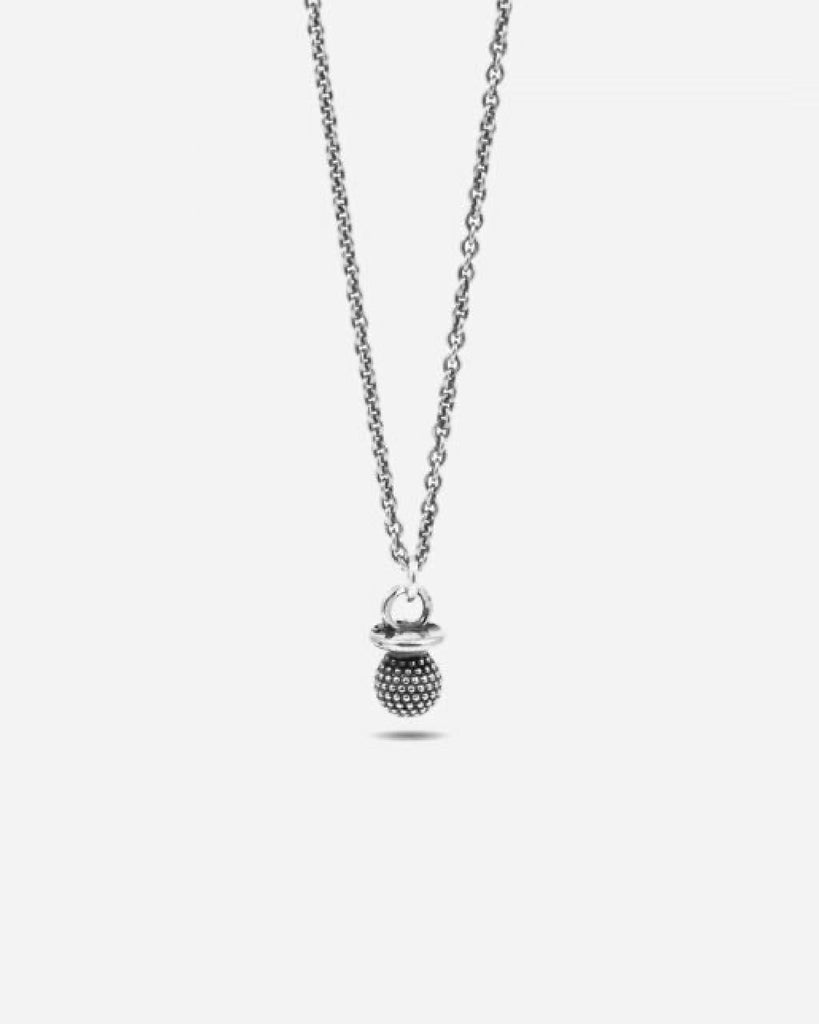 Collana con pendente Nove25 Puntinati unisex in argento 925 con ciondolo a forma di ciuccio e piccole sfere N25COL00408/O/S