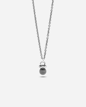 Collana con pendente Nove25 Puntinati unisex in argento 925 con ciondolo a forma di ciuccio e piccole sfere N25COL00408/O/S
