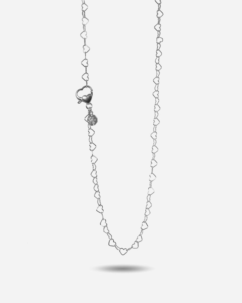 Collana catena Nove25 Rebelove da donna in argento 925 con maglie a forma di cuore lunga 47 cm N25COL00417/O/S