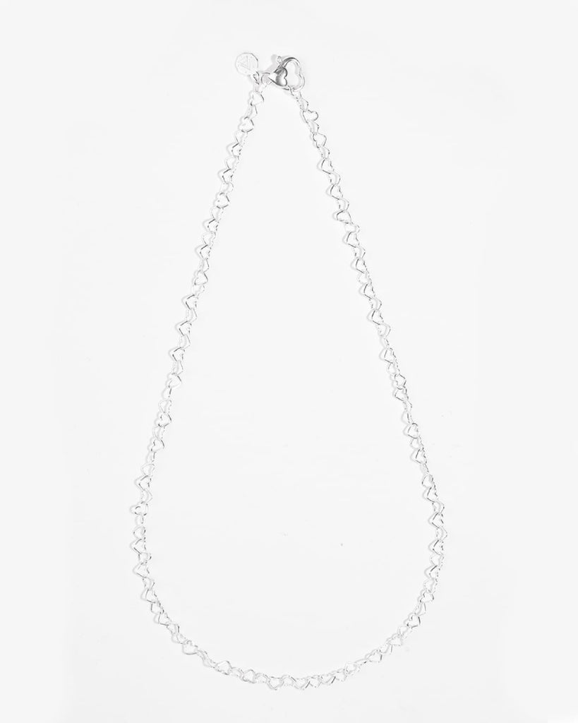 Collana catena Nove25 Rebelove da donna in argento 925 con maglie a forma di cuore lunga 47 cm N25COL00417/O/S