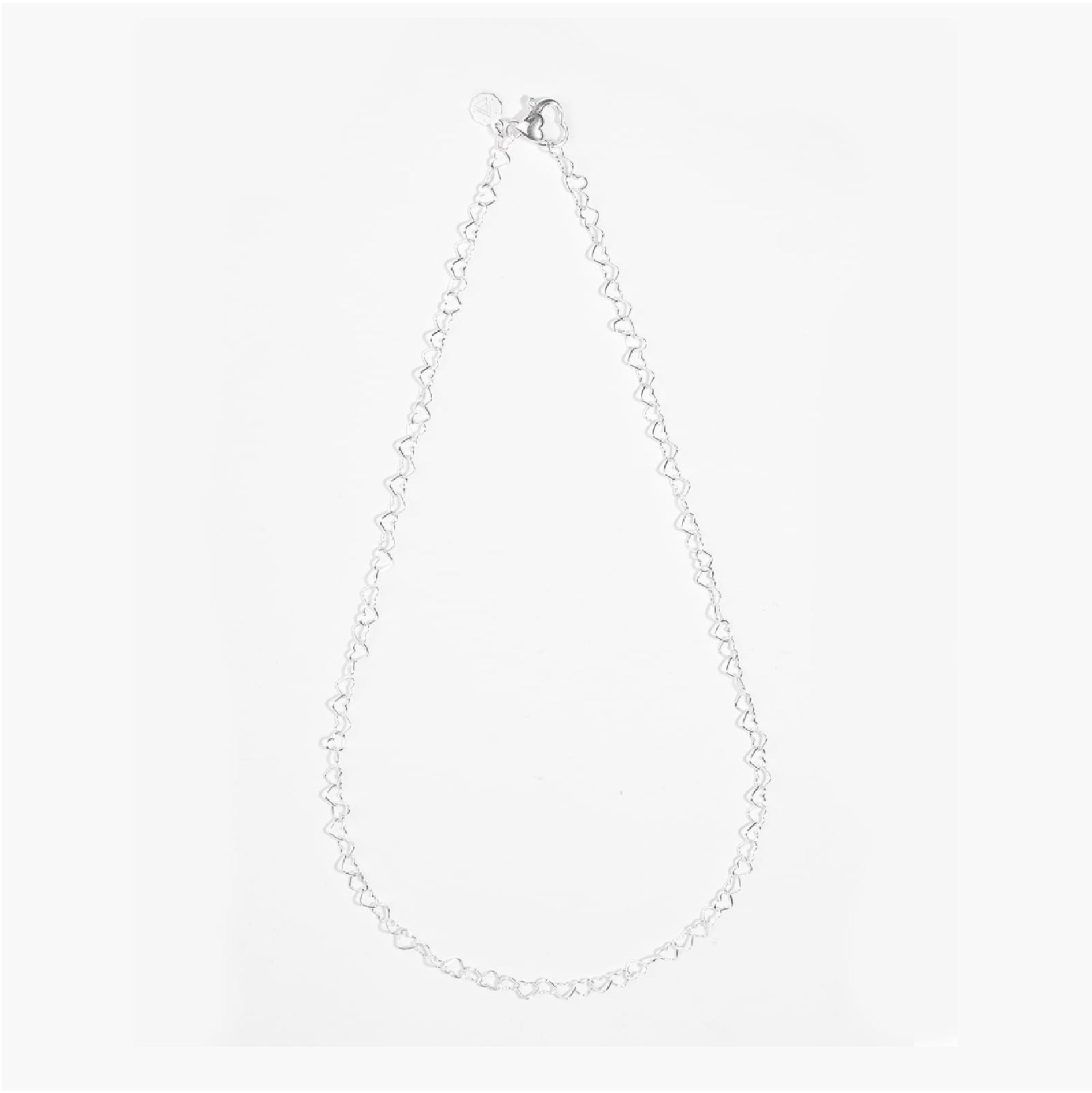 Collana catena Nove25 Rebelove donna in argento maglie a cuore lunga 47cm N25COL00417-O-S