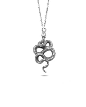 Collana catena unisex della collezione Nove25 Snake in argento 925 rodiato con pendente con serpente N25COL00448/O/S