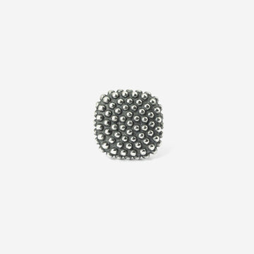 Mono orecchino a lobo quadrato Nove25 Puntinati unisex in argento 10mm N25ORE00166-O-S-1