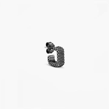 Mono orecchino a cerchio quadrato Nove25 Puntinati unisex in argento 10mm N25ORE00167-O-S-1