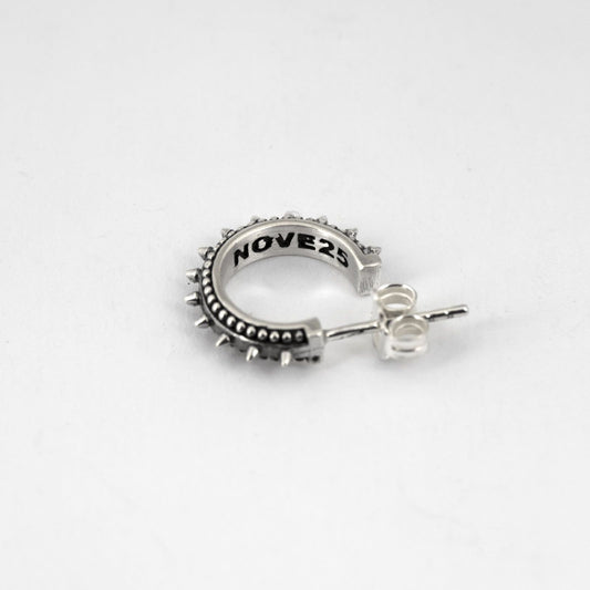 Orecchini cerchio Nove25 Etnochic unisex in argento piccole borchie 10mm N25ORE00198-O-S-2