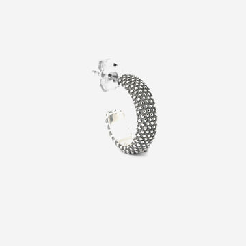 Mono orecchino a cerchio tondo Nove25 Puntinati unisex in argento 10mm N25ORE00201-O-S-1