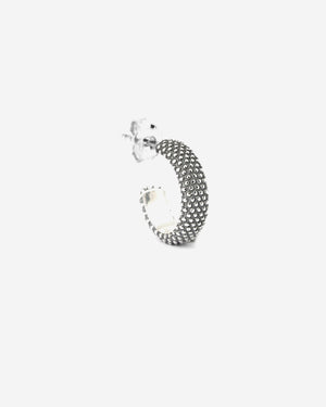 Mono orecchino a cerchio Nove25 Puntinati unisex in argento 925 con piccole sfere 10mm N25ORE00201/O/S
