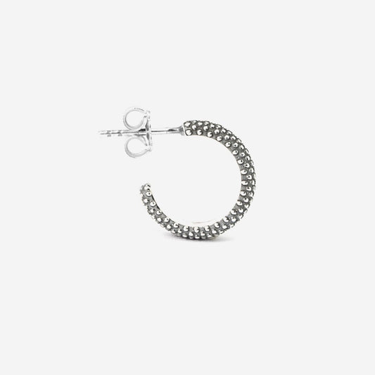 Mono orecchino a cerchio tondo Nove25 Puntinati unisex in argento 10mm N25ORE00201-O-S-2