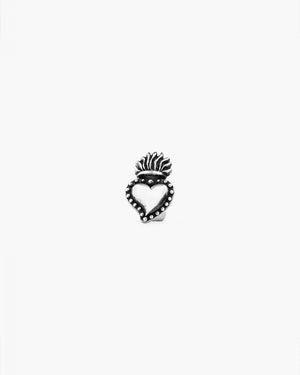 Mono orecchino a lobo Nove25 Traditional unisex in argento 925 a forma di cuore ex-voto 13x9mm N25ORE00205/O/S