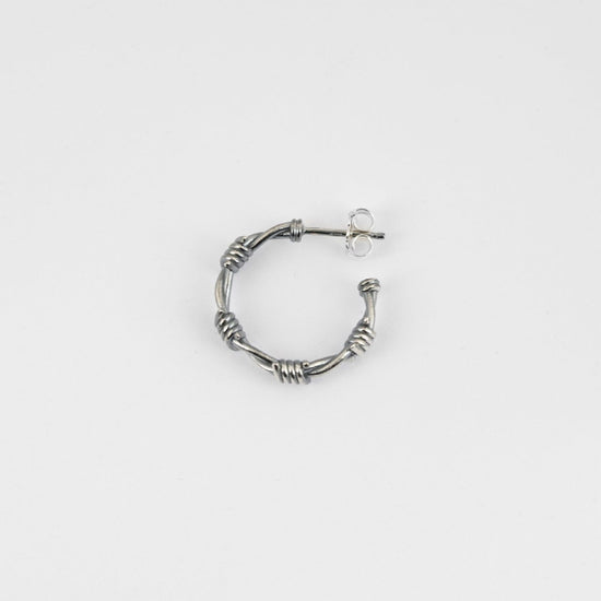 Mono orecchino a cerchio Nove25 Filo Spinato donna argento filo spinato 17,5mm N25ORE00220-O-S-1