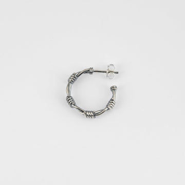 Mono orecchino a cerchio Nove25 Filo Spinato donna argento filo spinato 17,5mm N25ORE00220-O-S-1