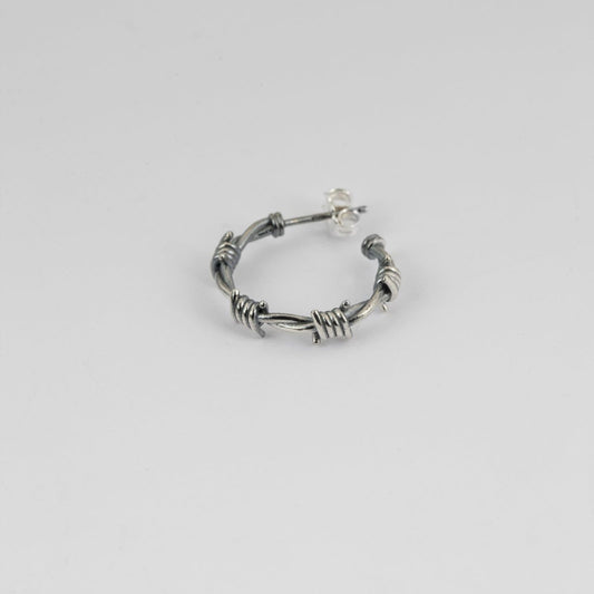 Mono orecchino a cerchio Nove25 Filo Spinato donna argento filo spinato 17,5mm N25ORE00220-O-S-2