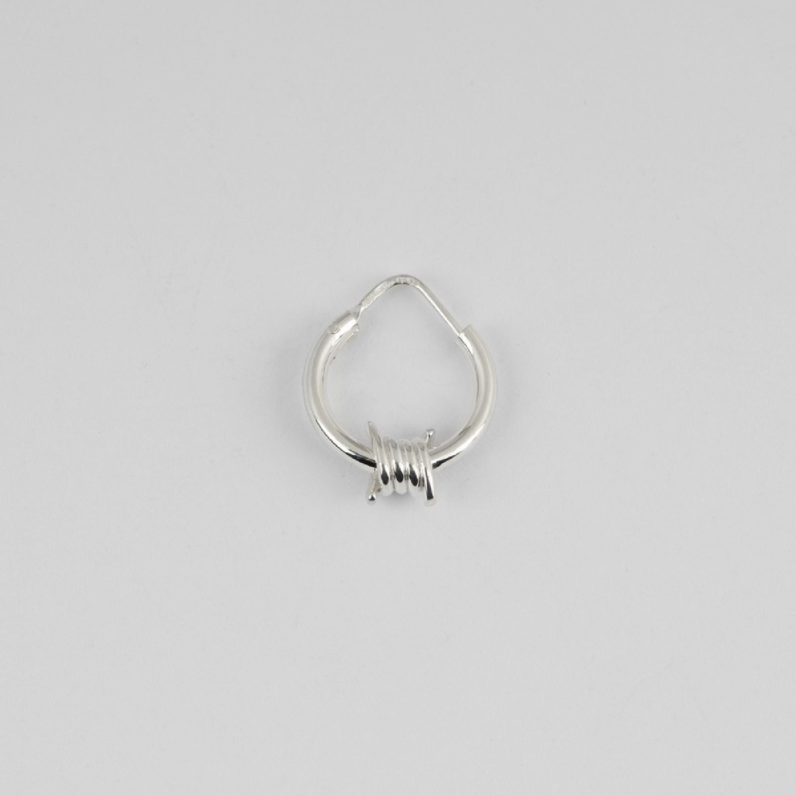Mono orecchino a cerchio Nove25 Filo Spinato unisex argento filo spinato 12,5mm N25ORE00221-O-S-1