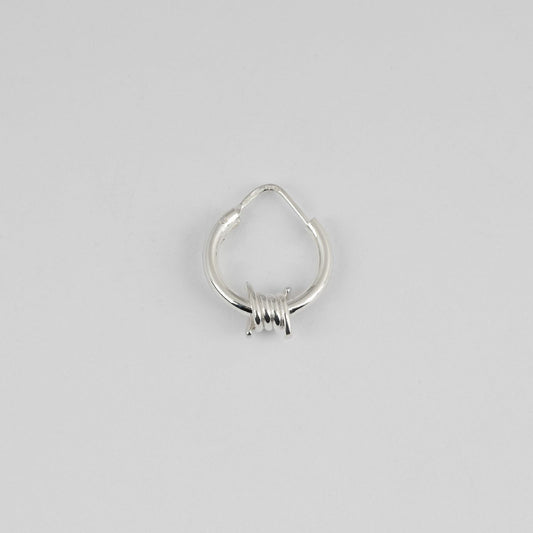 Mono orecchino a cerchio Nove25 Filo Spinato unisex argento filo spinato 12,5mm N25ORE00221-O-S-1
