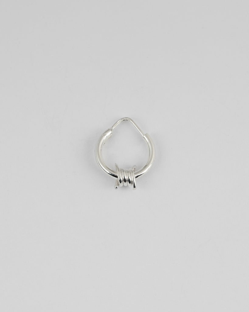 Mono orecchino a cerchio Nove25 Filo Spinato unisex in argento 925 con singolo filo spinato 12,5mm N25ORE00221/O/S