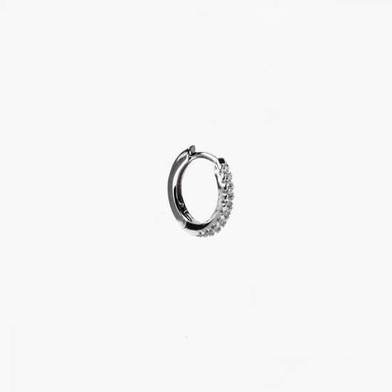 Mono orecchino cerchio Nove25 Brillanti unisex in argento con zirconi bianchi N25ORE00359-O-S-1