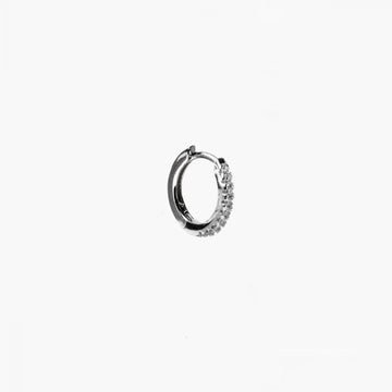 Mono orecchino cerchio Nove25 Brillanti unisex in argento con zirconi bianchi N25ORE00359-O-S-1