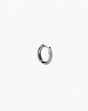 Mono orecchino a cerchio Nove25 Brillanti unisex in argento 925 impreziosito da zirconi bianchi N25ORE00359/O/S