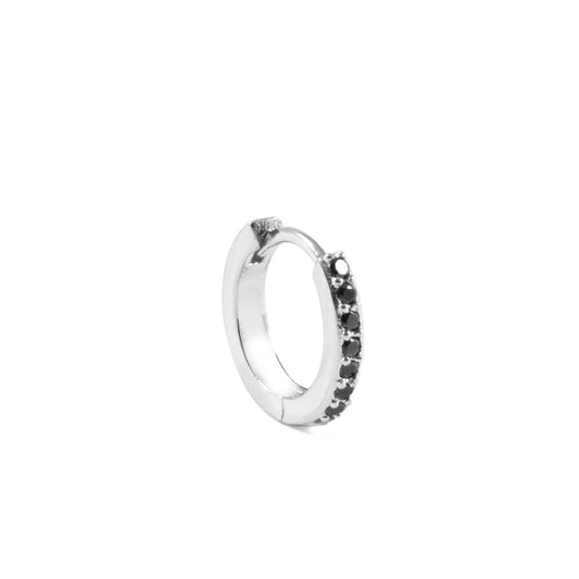 Mono orecchino unisex Nove25 Brillanti argento rodiato con zirconi neri N25ORE00360-O-S-1