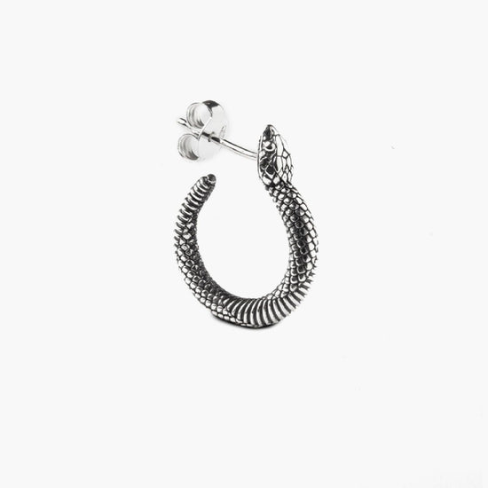 Mono orecchino a cerchio Nove25 Snake unisex in argento serpente 12mm N25ORE00406-O-S-1