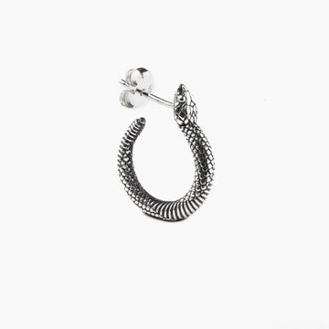 Mono orecchino a cerchio Nove25 Snake unisex in argento serpente 12mm N25ORE00406-O-S-1