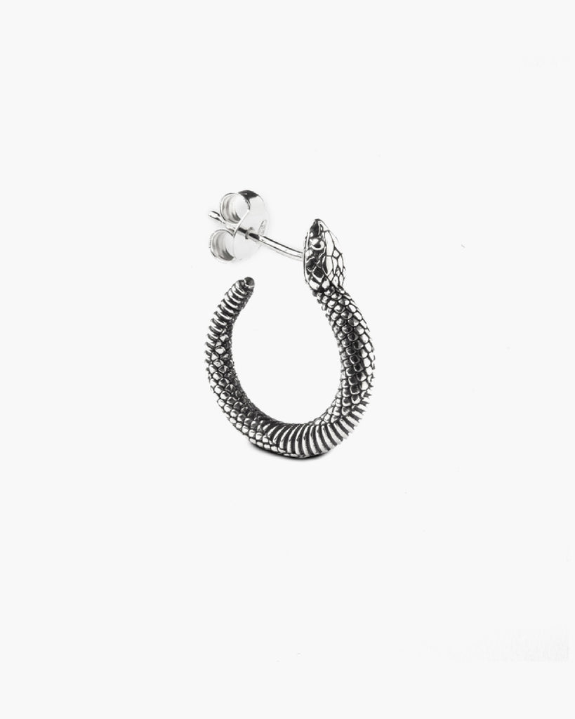 Mono orecchino a cerchio Nove25 Snake unisex in argento 925 a forma di serpente 12mm N25ORE00406/O/S