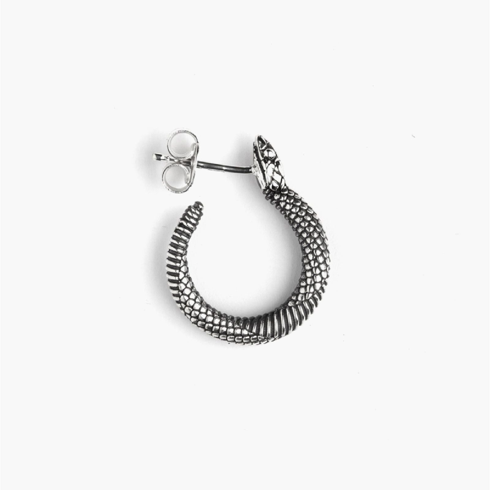Mono orecchino a cerchio Nove25 Snake unisex in argento serpente 12mm N25ORE00406-O-S-2