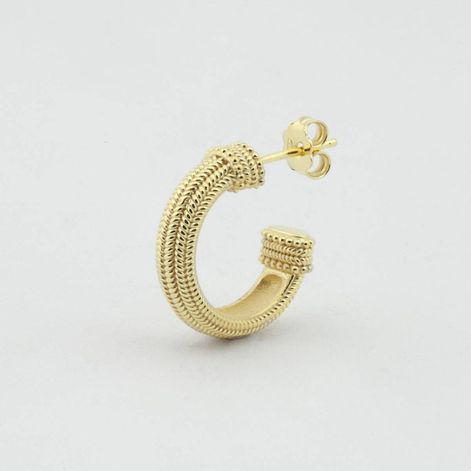 Mono orecchino cerchio Nove25 Antique unisex in argento oro 14mm N25ORE00426-O-S-1