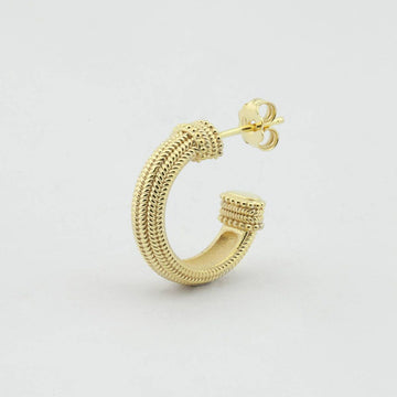 Mono orecchino cerchio Nove25 Antique unisex in argento oro 14mm N25ORE00426-O-S-1